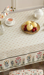 ISAENNE Designer Vintage Linen Floral Tablecloth Rectangular,Fall Colorful Modern Table Cloth,Anti-Wrinkle Decor Tablecloths for Dining Thanksgiving Kitchen Christmas,55"*87"-Bertina E