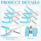 Chumia 30 Pcs Garden Flower Shears Pruning Scissors Heavy Duty Plant Scissors Trimming Garden Clippers Hand Tree Pruner for Yard Gardening Plants Hedge Flower Tree Cutting Secateurs (Blue)