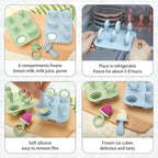 Silicone Toddlers Popsicle Molds with Sticks, 2Packs Mini Popsicles Molds for Baby Breastmilk Popsicle Molds for Teething Relief, Frozen Treats Maker Popsicle Maker Ice Pop Mold for Babies Kids