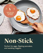 Caraway Nonstick Ceramic Mini Fry Pan (1.05 qt, 8") - Non Toxic, PTFE & PFOA Free - Oven Safe & Compatible with All Stovetops (Gas, Electric & Induction) - White