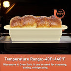 Premium Non-Stick Silicone Bread Loaf Pan with Heavy-Duty Steel Frame,Silicone Baking Mold – Perfect for Pound Cakes, Breads (9"x4"x2.5", Beige, 1 Piece)