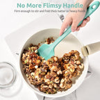U-Taste Extra-Long 600ºF Heat Resistant Spatula Spoon: 14" Silicone Spoonula Cooking Utensils for Kitchen Use, Non-Stick Scoop Scraper with Soft Edge & Firm Core for Baking, Mixing, Serving (Aqua Sky)