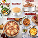 LIANYU 6 Inch Cake Pans Set of 6, Round Layer Cake Tins for Baking, Stainless Steel Round Baking Pan, Bakeware for Oven & Dishwasher, Non Toxic & Heavy Duty