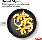 OXO Enhanced 12” Nonstick Frying Pan Skillet with Lid, Ceramic PFAS-Free Cookware, Stainless Steel Handle, Eggs & Omelets, Dishwasher & Oven Safe, Storm Blue