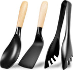 Seki Japan Stylish Kitchen Tool Set, Flexible Non Stick Heat Resistant Nylon Cooking Spoon, Cooking Curved Spatula, Serving Food Tong Set For Cookware
