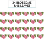 Global Sugar Art Blossoms and Leaves Edible Sugar Cake & Cupcake Flowers, Pink, Small Unwired, 24 Count with Leaves by Chef Alan Tetreault