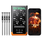 ThermoMaven Wireless Bluetooth Smart Meat Thermometer: Standalone Base, WiFi Thermometer with Sub-1G, 6 Sensors NIST Certified Accuracy, 4 Probes, for Kitchen, BBQ, Grill, Oven, Smoker, Rotisserie
