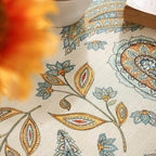 patdrea Designer Vintage French Long Rectangle Table Cloth,Italian Floral Wrinkle Free Farmhouse Tablecloth,Decor Table Cover for Kitchen Dining,Christmas,Tea Party,Thanksgiving,63"x87"-Lysaniya