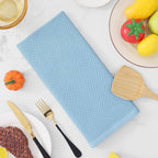 Homaxy 100% Cotton Waffle Weave Kitchen Dish Towels, Ultra Soft Absorbent Quick Drying Cleaning Towel, 13 x 28 Inches, 6-Pack, Sky Blue