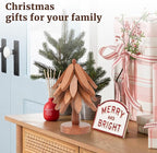 Tree Shape Wooden Trivets for Hot Dishes, 4 Wooden Trivets + 1 Stand stored Like a Christmas Tree，for Easy Storage，Multifunctional Ornaments (Walnut Brown)