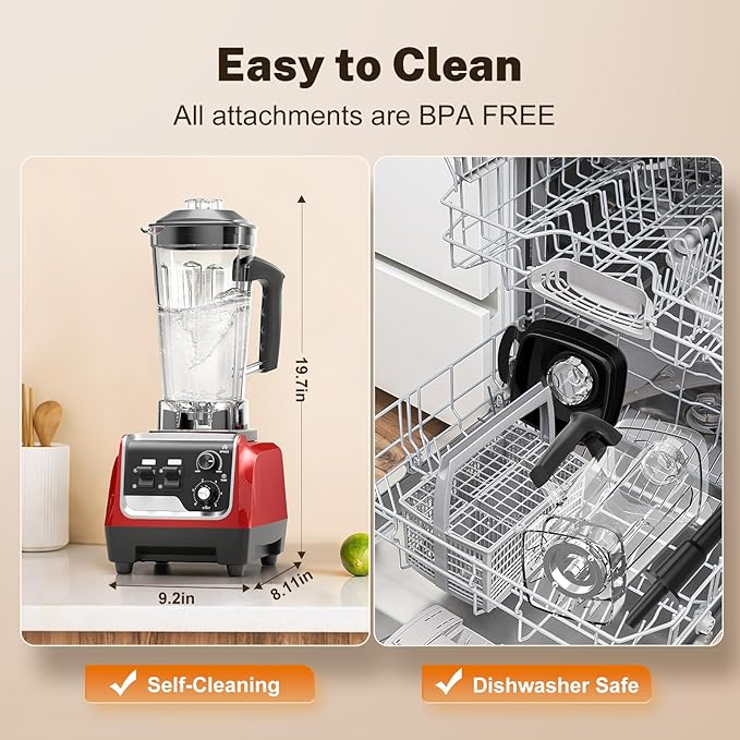 Blenders for Kitchen 1800W Powerful Smoothie Blender 70 Oz Large Capacity and BPA-Free Containers with To-Go Cup Countertop Blender for Smoothies, Ice Crushing & Frozen Drinks