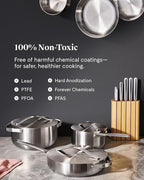 Caraway Stainless Steel Sauté Pan (4.5 Qt) - 5-Ply Stainless Steel - Oven Safe & Stovetop Agnostic - Non Toxic, PTFE & PFOA Free