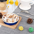 Beasea Mini Tart Pan 50 Pack with Lids, 4 Inch 8oz Jewelry Blue Disposable Aluminum Baking Foil Tins Small Round Container for Individual Dessert Cupcake Muffin Cheesecake Ramekins Quiche Oven Dishes