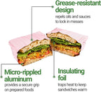 Restaurantware 12" x 12" Rippled Aluminum Foil Food Wrap and Fry Basket Liner: Perfect for Restaurant Take Out Bakeries and Food Trucks - Pink Foil Sandwich Wraps - 500-CT