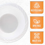PLASTICPRO 200 Count Disposable 12 ounce White Plastic Soup Bowls