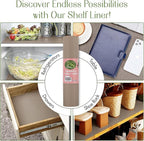 EVALAND 12" x 33 FT Non-Slip Shelf Liner, Non-Adhesive, BPA-Free, Waterproof Pantry Liner for Shelves, Easy to Cut, Oil-Proof Shelf Liners for Kitchen, Cabinets, Drawers, Refrigerator, Beige