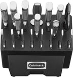 Cuisinart C77SS-19P Normandy 19 Piece Cutlery Block Set, Stainless Steel Ashwood Black
