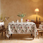 ISAENNE Designer Provence Floral Square Tablecloth,Linen Colorful Washable Indoor Table Cloth,Durable Home Decor Tablecloths for Dining Thanksgiving Kitchen Christmas,67"*67"-Ratina