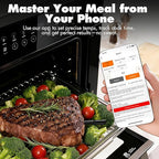 AI Meat Thermometer Wireless, 500ft Long Range Smart Digital Bluetooth BBQ Thermometer for Grilling, Smoker, Oven, Kitchen Cooking (Dual Probe)