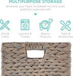 Best Choice Products 13x13in Pack of 5 Cube Storage Baskets, Water Hyacinth Multipurpose Collapsible Organizers, Handwoven Laundry Totes for Laundry, Living Room, Kids Room & Nursery - Gray