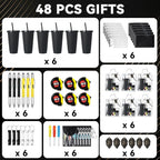 Baby Shower Prizes for Men - 6 Pack Complete Game Prize Set for Dad & Male Guests - Includes Survival Card Tool, Tape Measure, Bottle Opener Keychain, Plastic Cups, Pen, Screwdriver & Gift Bags