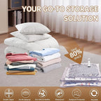Vacuum Bags for Travel with Wireless Rechargeable Pump, 12 Pack Carry-on Size Compression Packing Seal Bags for Luggage and Suitcase, Space Saver Vacuum Storage Bags for Clothes and Clothing Travel ﻿