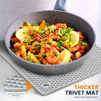 Silicone Trivet Mats 4 Heat Resistant Pot Holders Multipurpose Non-Slip Hot Pads for Kitchen Potholders, Drying mat, Jar Opener, Spoon Holder, Coaster(Nordic Grey)