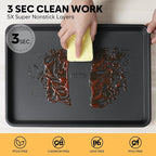 Quarter Sheet Pan 12.8x9, Cookie Sheets for Baking 0.8mm Thick Non Stick Baking Sheets for Oven Heavy Duty Baking Trays