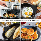 2 Pack Silicone Spatulas Turners, Stainless Steel Cooking Utensils BPA Free,Heat Resistant,Non Stick,Rubber Spatulas for Fish, Eggs, Pancakes, WOK, Black