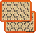 Silicone Baking Mat Sheets Set, Easy Clean &Non-Stick Food Grade Reusable Baking Mat, 2 Half Sheet Cookie Baking Mats Silicone for Oven, Make Macarons, Cookies and Pastry Mat