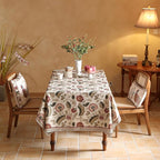 ISAENNE Designer Provence Floral Long Rectangular Tablecloth,Linen Colorful Washable Indoor Table Cloth,Durable Decor Tablecloths for Dining Thanksgiving Kitchen Christmas,63"*94"-Ratina
