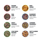 Tiesta Tea - Favorites Starter Sampler Dry Flight Set, Loose Leaf, High to No Caffeine, Makes Hot & Iced, Assorted Tea Sets with Herbal, Black, Fruit Blends & More, 8 Resealable Sample Pouches