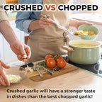 Zulay Kitchen Large Premium Garlic Press Set - Bigger Bowl for Bigger Garlic - Rust Proof & Dishwasher Safe Garlic Mincer Tool - Easy-Squeeze, Easy-Clean Silicone Garlic Peeler & Brush (Silver)