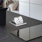 KYHSHJ 4.8A USB Chargers Pop Up Floor Waterproof Electrical Outlet Receptacle Stainless Steel Box, Silver