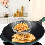 Pack of 2 Large Spider Strainer, Stainless Steel Skimmer Basket,Kitchen Ladle Strainers,Mesh Spoons with Long Handle, Cooking Tools for Frying, Boiling Noodles, Dumplings, Pasta
