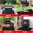 75 x 48 inch Under Grill Mats for Outdoor Grill, Double-Sided Fireproof, Oil and Waterproof Protective Mat for Grass and Deck, Outerdoor BBQ Fire Pit Fireplace Mat