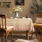 ISAENNE Designer Linen Floral Extra Long Rectangle Tablecloth,Pale Yellow Farmhouse Indoor Table Cloth,Durable Decor Tablecloths for Dining Kitchen Thanksgiving,63"*110"-Chamonix A