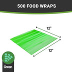 Restaurantware 12" x 12" Rippled Aluminum Foil Food Wrap and Fry Basket Liner: Perfect for Restaurant Take Out Bakeries and Food Trucks - Green Foil Sandwich Wraps - 500-CT