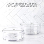 Oizeir Lazy Susan Turntable (2-Pack) - Clear Acrylic, Rotates 360 Degrees, Easily Organize Your Fridge, Cabinet or Counter - Carousel Storage for Food, Spices, Cosmetics