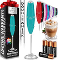 Zulay Kitchen Whisk Milk Frother with 4 Duracell Batteries - Powerful Handheld Foam Maker for Coffee, Lattes, Matcha, Hot Chocolate & Cappuccinos - Whip Creamy Froth in Seconds