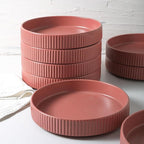 Christian Siriano Lusso 16-Piece Dinnerware Set Stoneware, Redwood