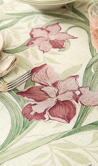 patdrea Designer French Green Tablecloth for Square Table,Elegant Violets Pattern Framhouse Tablecloths,Table Cover Cloth Fall Decor for Kitchen Dining Christmas,Thanksgiving,67"x67"-Tara a