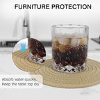 ME.FAN 7 Inch Trivets/Potholders 4 Set Cotton Thread Weave Trivets for Pots and Pans - Large Coasters/Hot Pads to Protect Desktop & Countertop - Brown