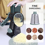 Kaishun Cheese Grater Rotary Grater Sredder Stainless Steel with Vacuum Suction Base Madonline Multi Functional Kitchen Tool Perfect for Easy Shredding and Slicing ((Clear) BlackCyan)
