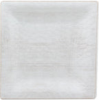 Carlisle FoodService Products Grove Reusable Plastic Plate Square Plate with Rim for Home and Restaurant, Melamine, 10.5 Inches, Buff, (Pack of 12)