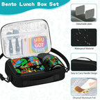 Bento Lunch Box for Kids with 12oz Soup Thermo Leak-Proof Lunch Food Container with 5 Compartment Thermo Hot Food Jar and Insulated Lunch Bag for Kid Toddler Girls Boys to School