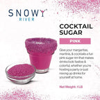 Snowy River Pink, Cocktail & Margarita Sugar Rimmer - Vibrant Color Glass Rimming Sugar with Medium Crystal Texture - 16oz