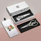 Linoroso Kitchen Scissors Heavy Duty Kitchen Shears with Magnetic Holder Made with Japanese Steel 4034, Multipurpose Ultra Sharp Cooking Scissors for Meat/Vegetables/BBQ/Herbs/Pizza (Graphic,Chili)