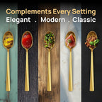Home Haven Luxury Gold Silverware Set for 8, Heavy Duty Gold Flatware Set for 8, 18/10 Stainless Steel Cutlery Dishwasher Safe, Flatware for Special Occasions, Home & Restaurant Use (48 Pieces for 8)