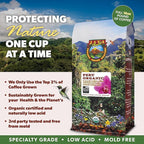 Low Acid Organic Coffee – Whole Bean, Mold-Free & Stomach Friendly by Java Planet, Peruvian Single Origin Coffee, Medium Dark Roast, Smooth Full Flavored, Smithsonian Bird Friendly, 1LB Bag